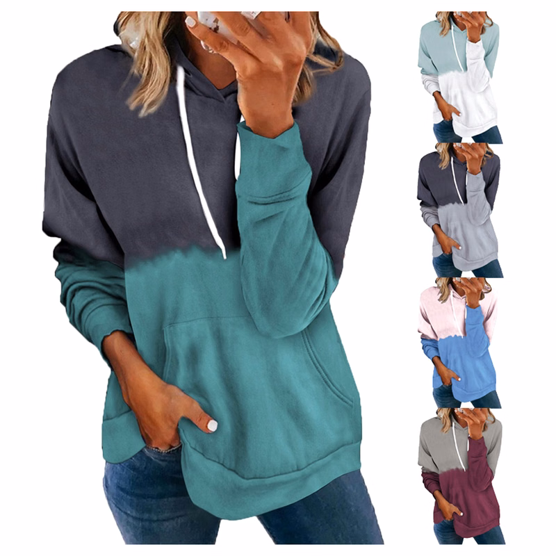 Long Sleeve Pocket Hooded Sweatshirts