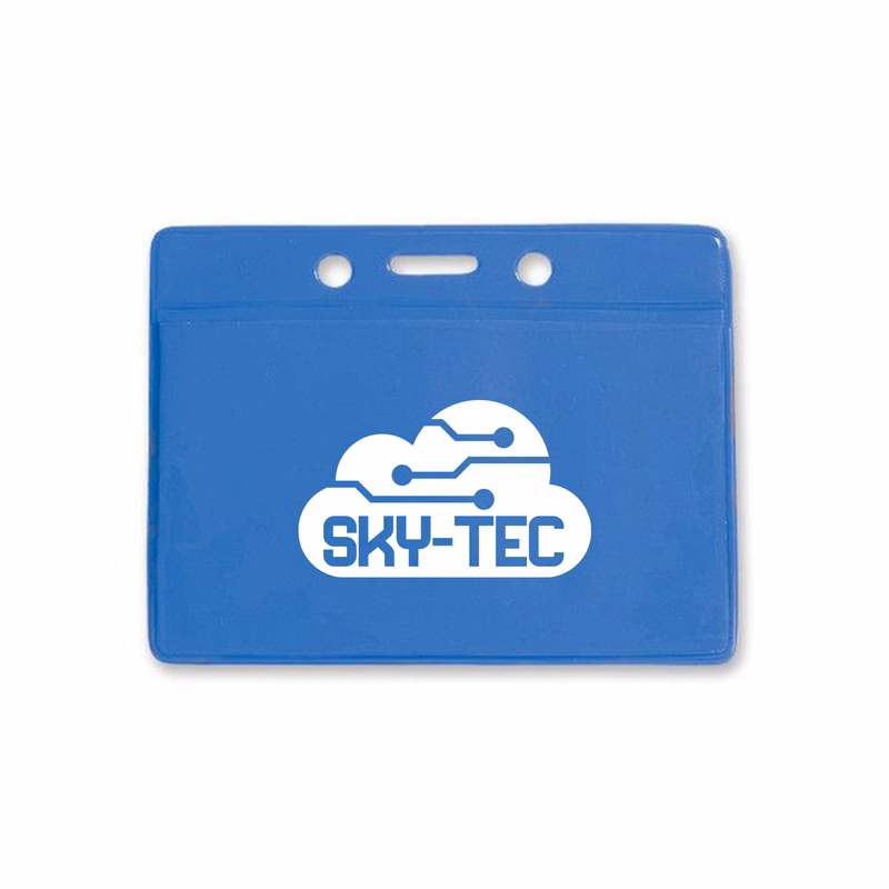 3.75" W x 3.00" H - Horizontal Colored Vinyl Badge Holder (1 Color Imprint)