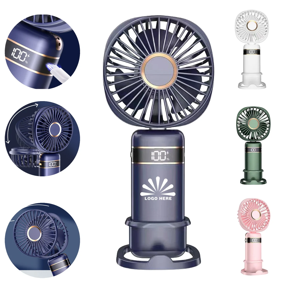 Brandable Portable Fan With Tilt-Adjustable Design 1