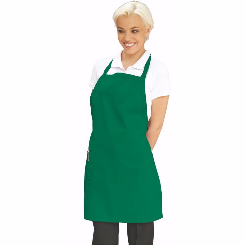 Kelly Green Deluxe Long Bib Apron