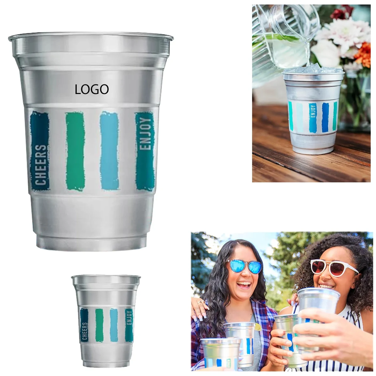 Ball-Shaped Aluminum Cup 16oz 1