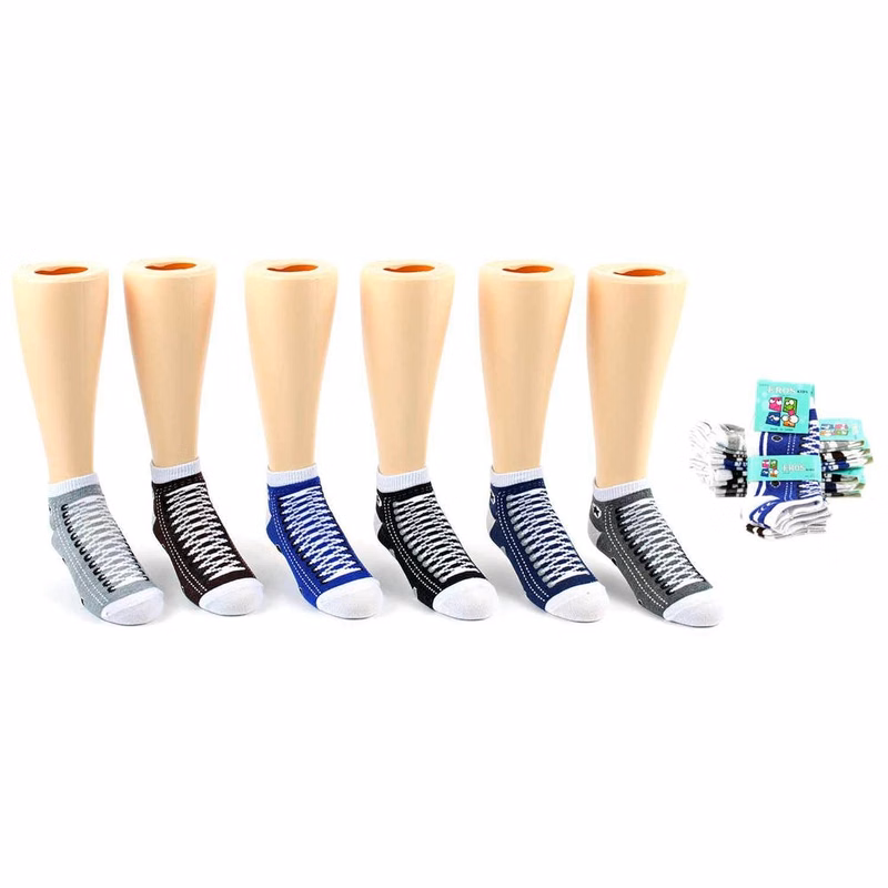 Boys' Ankle Socks - Sneaker Print Size 6-8