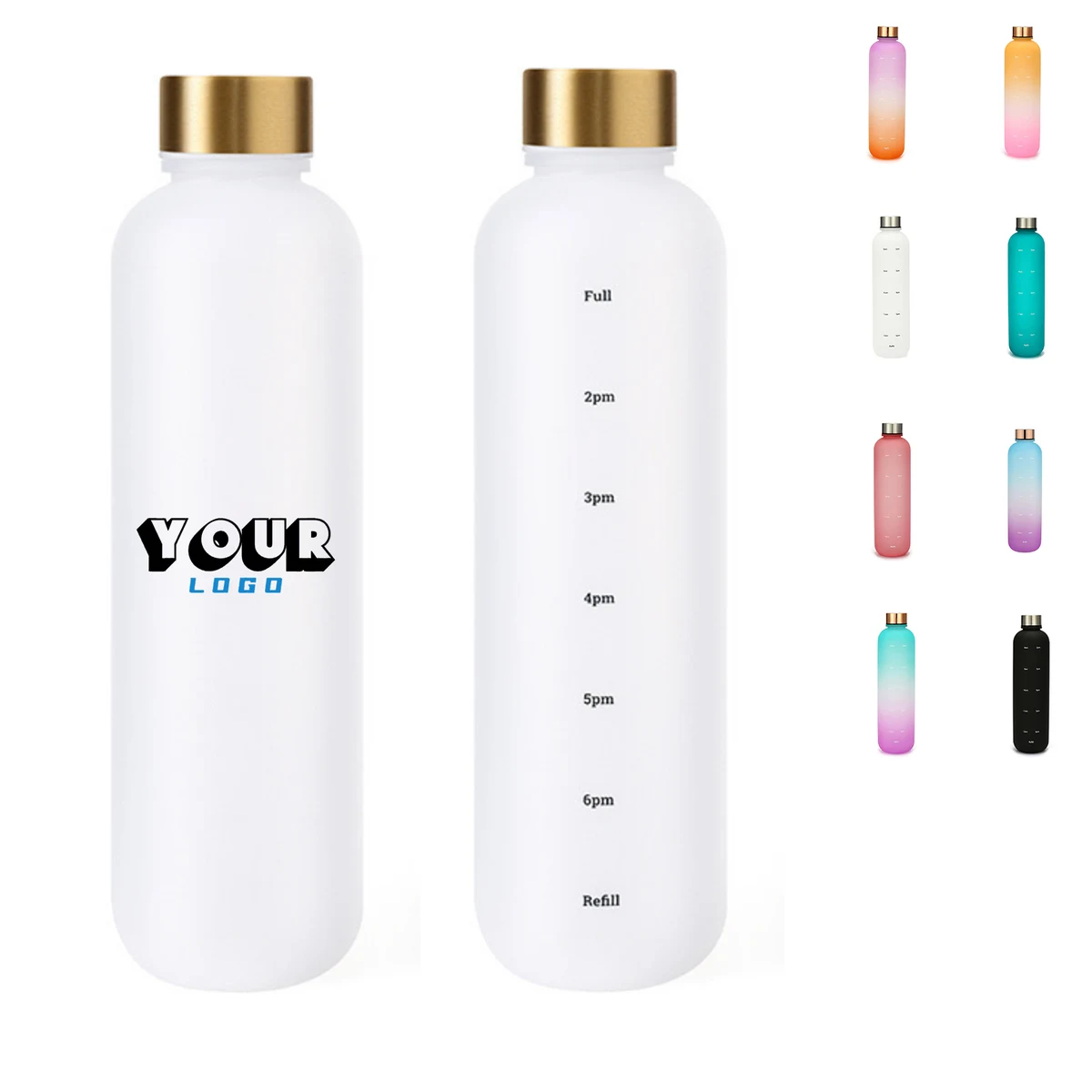 32oz BPA Free Motivational Water Bottle With Time Marker 1