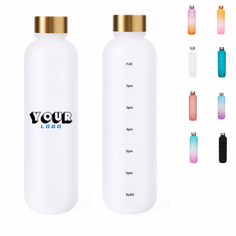 32oz BPA Free Motivational Water Bottle With Time Marker