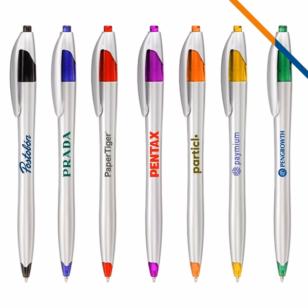 Custom Retractable Ballpoint Pen with Colorful Accents — Ergonomic Design