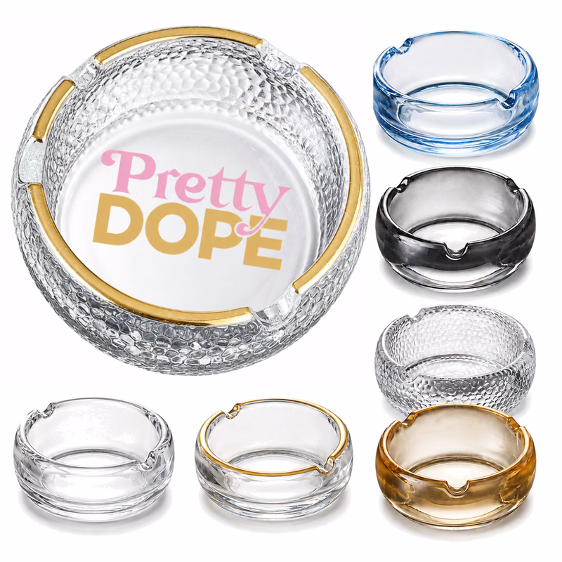4.7" Diameter Round Glass Ashtray