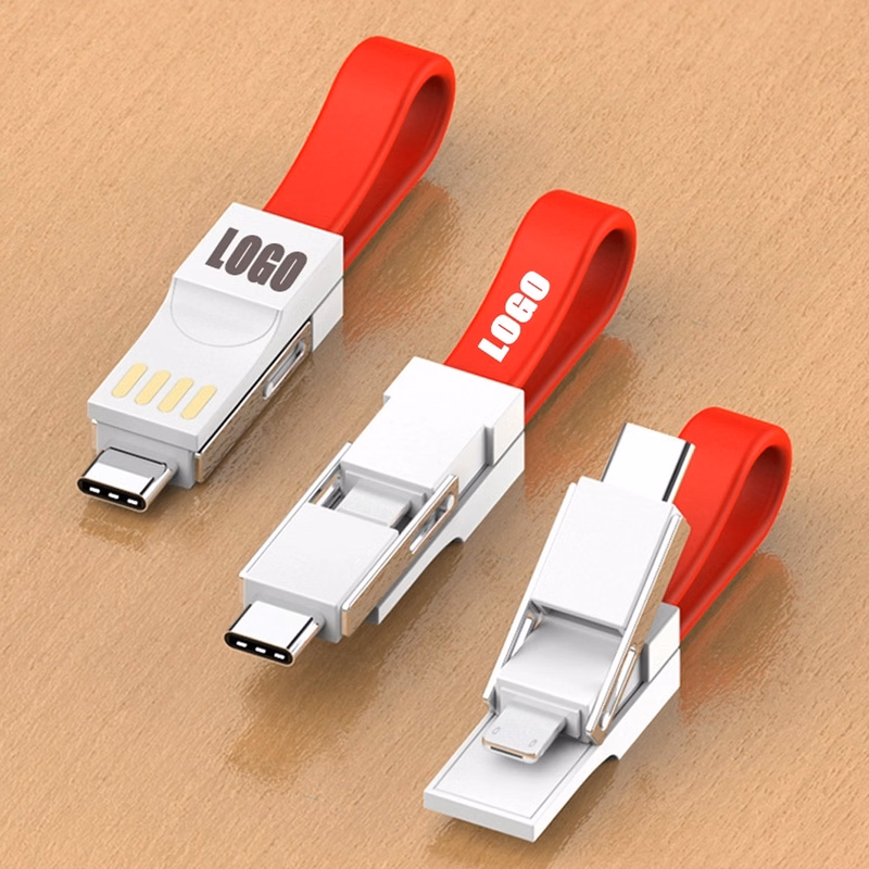 3-in-1 Magnetic USB Charging Cable Data Transfer Keychain