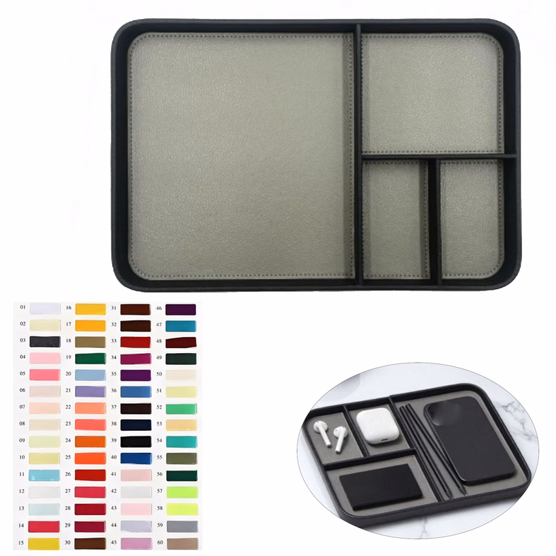Square Leather Storage Tray