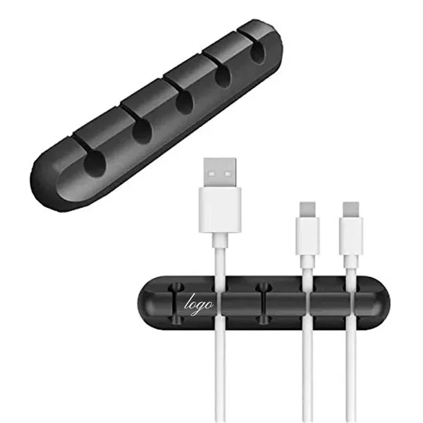 Custom 7-Slot Self-Adhesive Cable Organizer Clips — Office Desk Cord Management 1