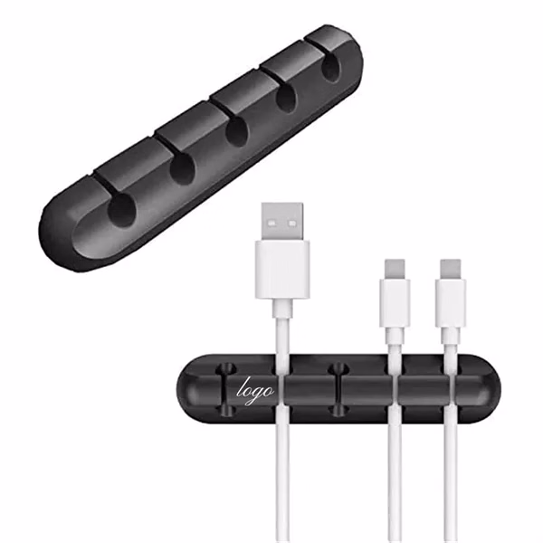 Custom 7-Slot Self-Adhesive Cable Organizer Clips — Office Desk Cord Management