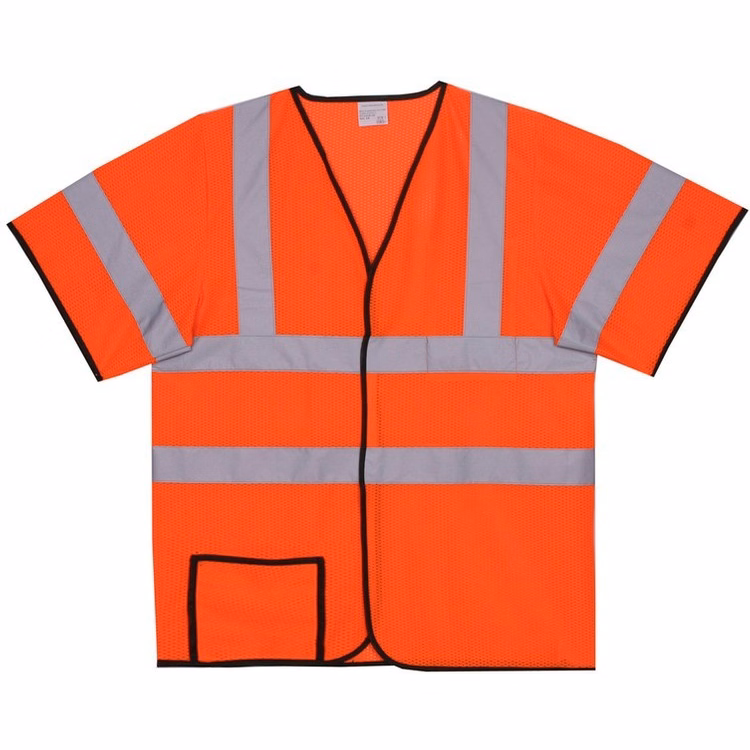 Polyester Orange Mesh Safety Short Sleeve Jersey SV178
