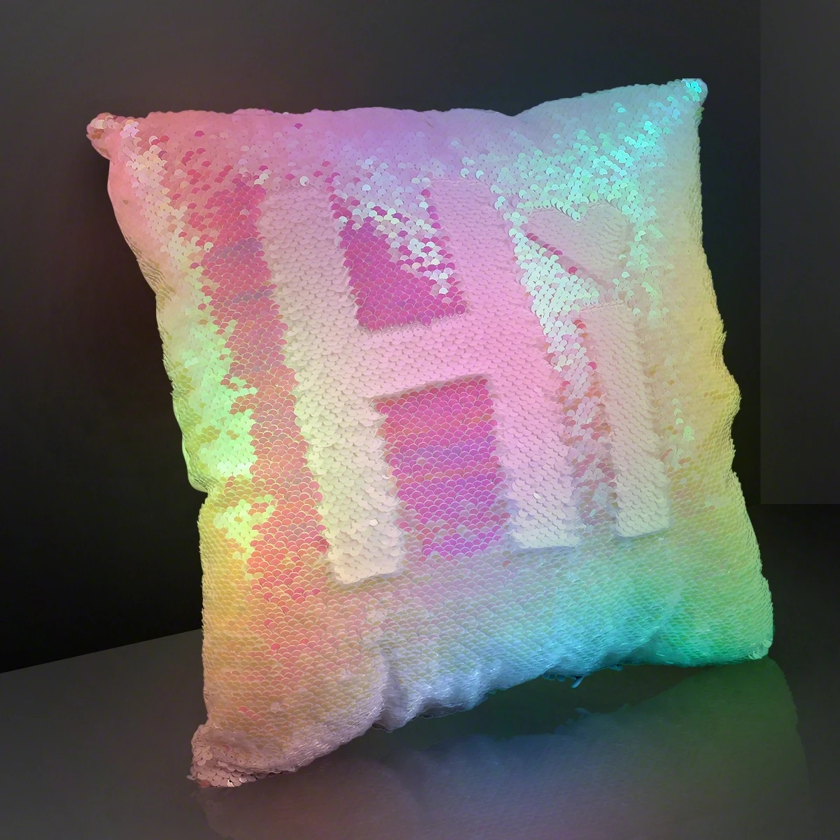 14" Luminous Light Up Flip Sequin Pillow 1