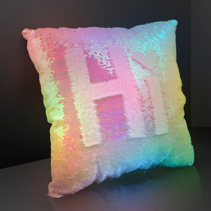14" Luminous Light Up Flip Sequin Pillow