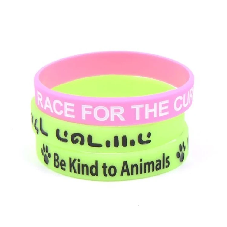 Debossed Silicone Wristbands with Color Injected 1