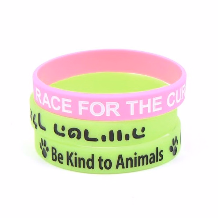 Debossed Silicone Wristbands with Color Injected