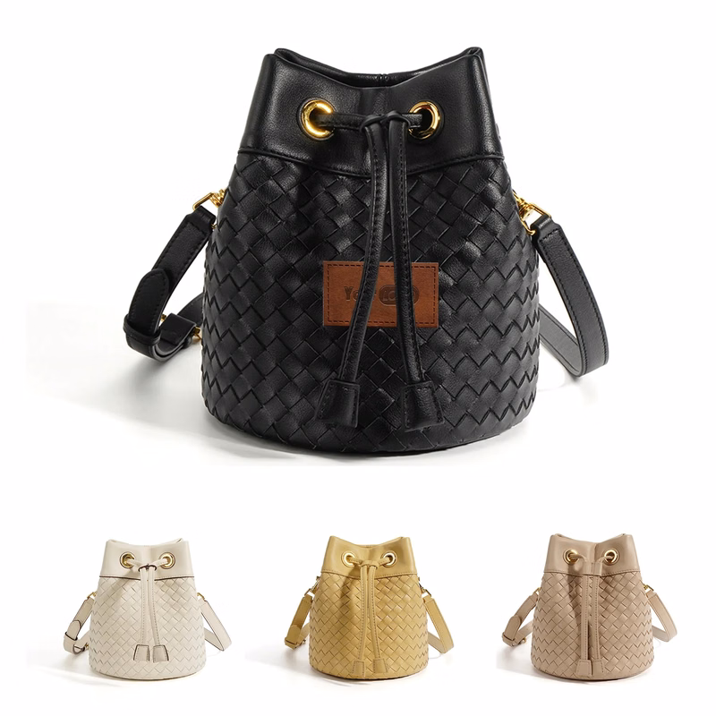 Genuine Leather Innovative Drawstring Cross-Body Bag