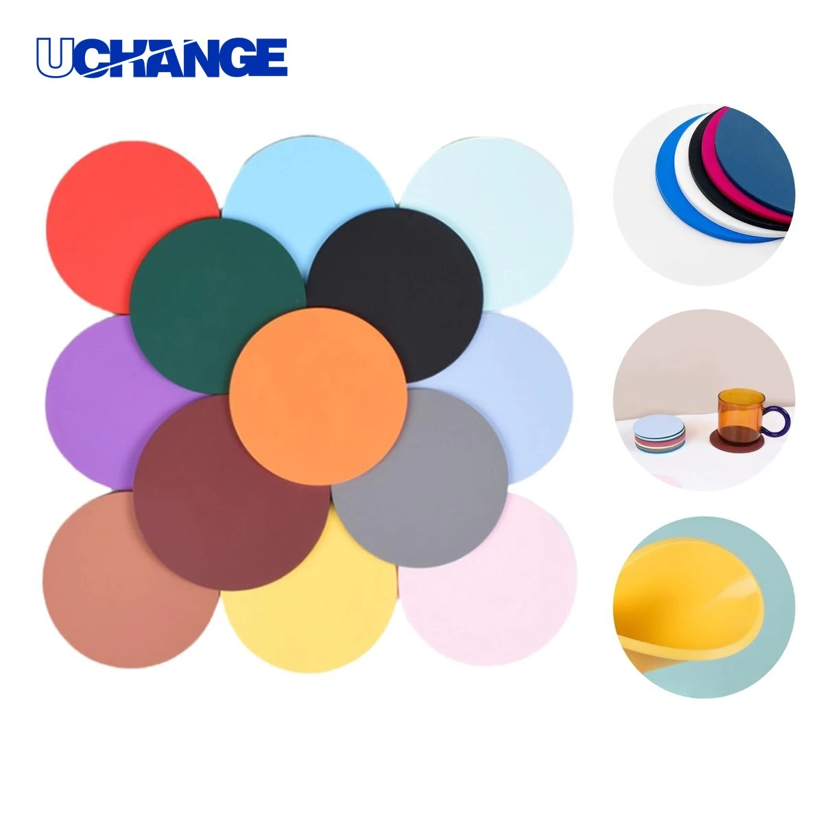 Full Color PVC Round Coaster Mat 1