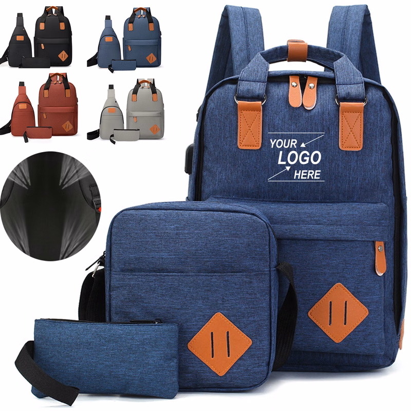 3-in-1 Business Laptop Backpack Set with USB Charging Port