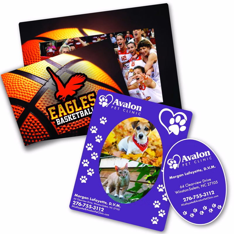 Photo Frame Magnet w/Round Corners & Oval Cutout Magnet - 5.25" x 7.5" - 20 mil