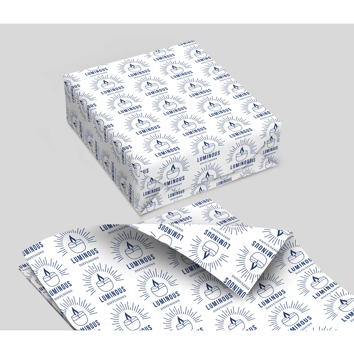 Full Bleed One Color Custom Gift Wrap Sheets - 70lb 1