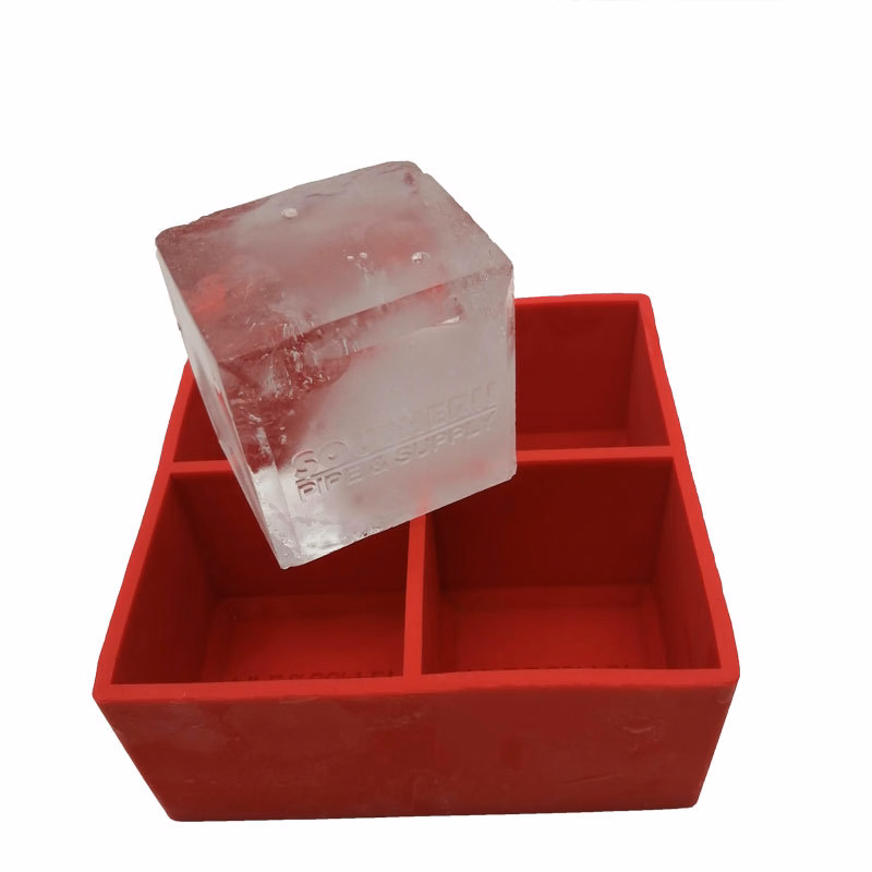 4 Cavity Silicone Ice Cube Tray with Lid