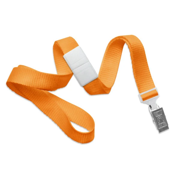 5/8" Blank Breakaway Lanyard w/Bulldog Clip (Orange) 1