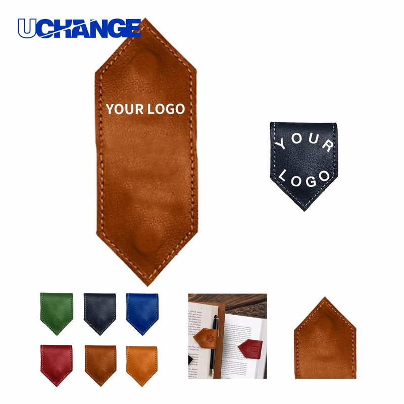 PU Leather Bookmark Clip with Magnetic Closure