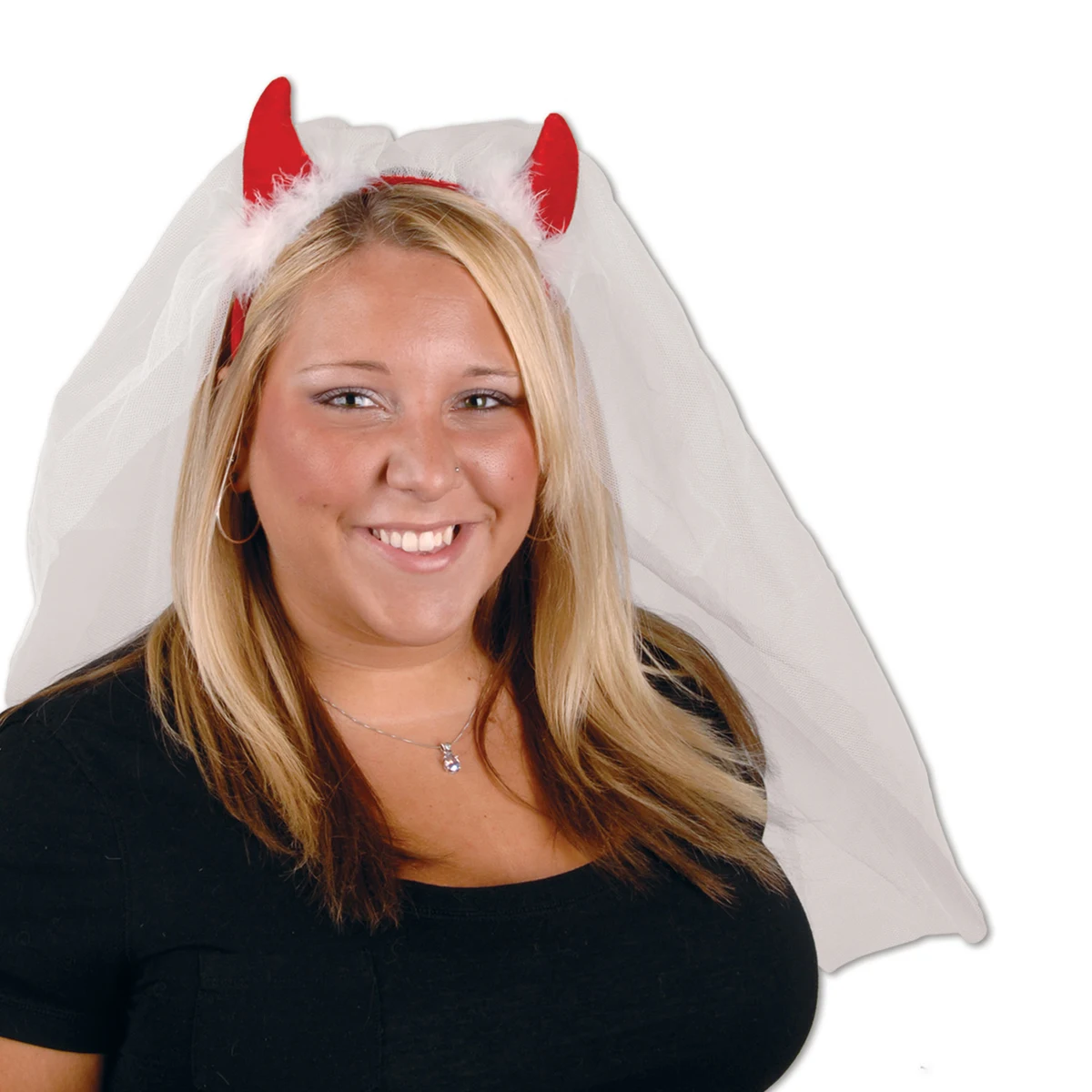 Devil Horns Headband with Veil 1