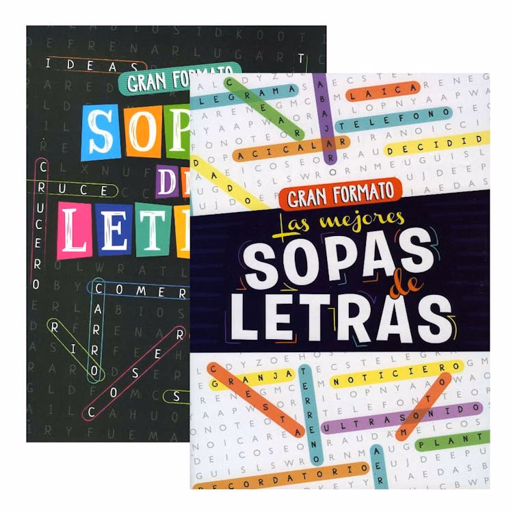Spanish Word Search Puzzle Books Large Print - Two Titles