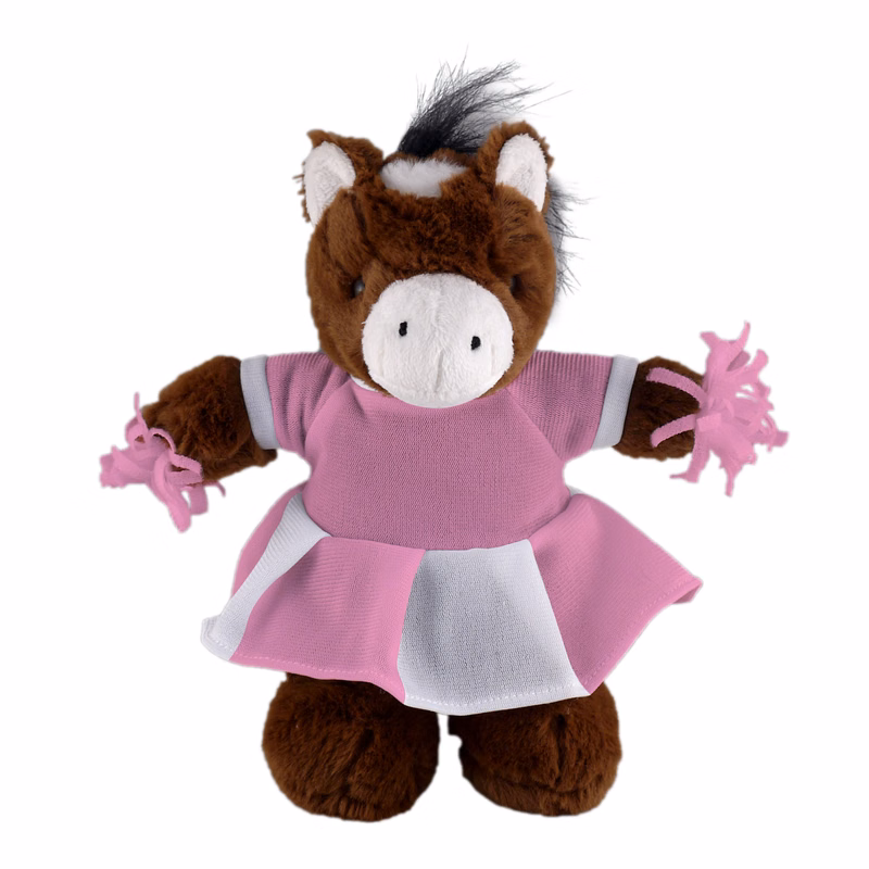 Soft Plush Stuffed Horse with Cheerleader Outfit