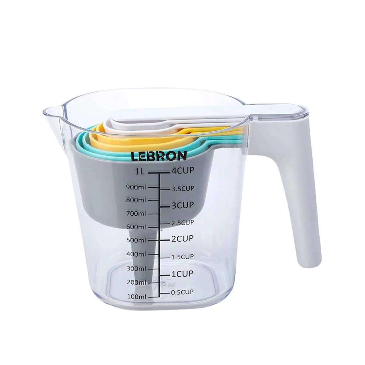 9-Piece Nesting Clear ABS Kitchen Measuring Set 1
