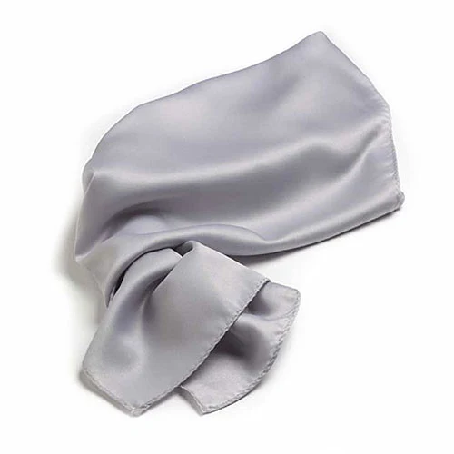 Light Gray Polyester Satin Scarf - 30"x30" 1