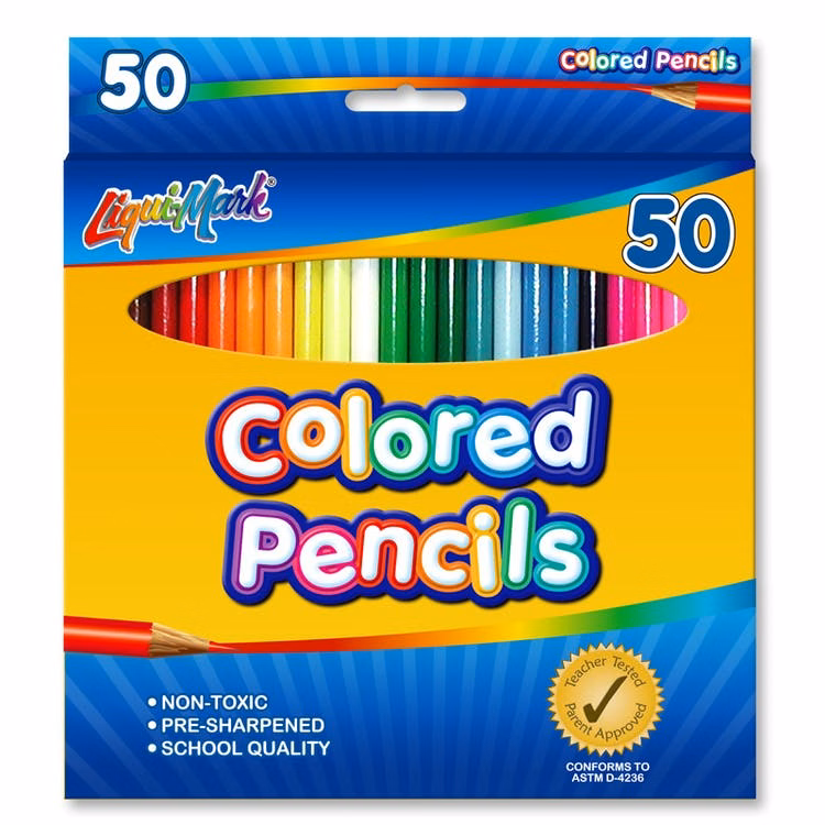 Colored Pencils - 50 Pack Pre-Sharpened