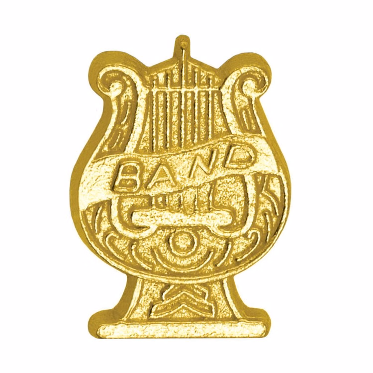 Band Lyre Bright Gold Chenille Lapel Pin