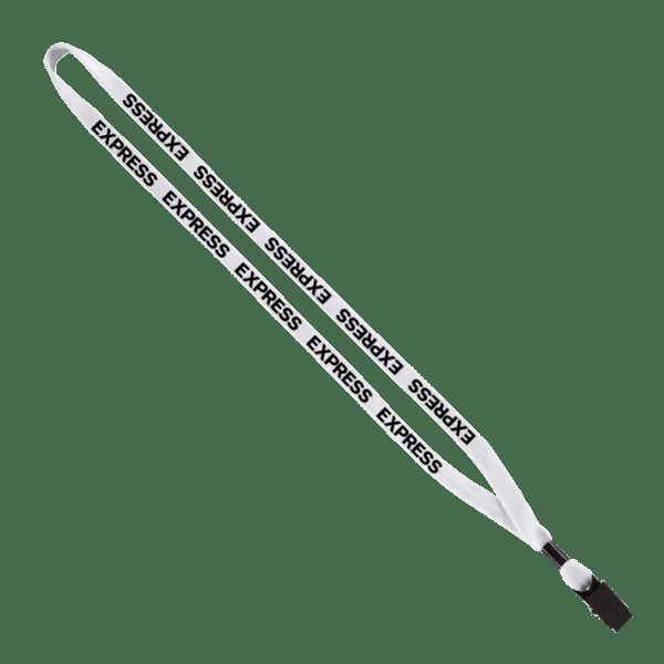 1/2" Cotton Lanyard with Metal Crimp & Bulldog Clip