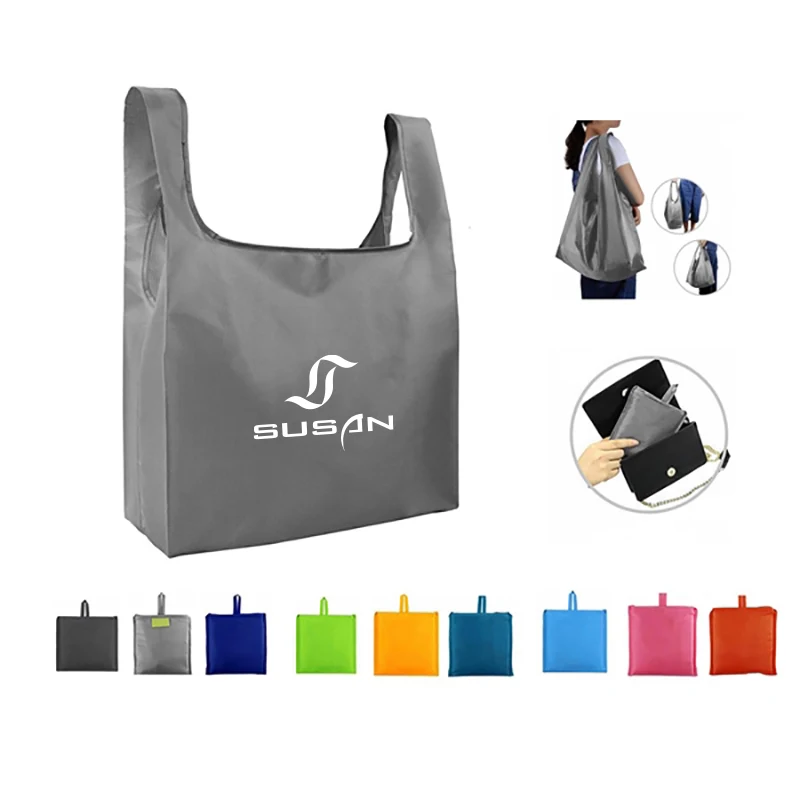 Folding Vest Shopping Bag, custom tote bag with logo imprint 1