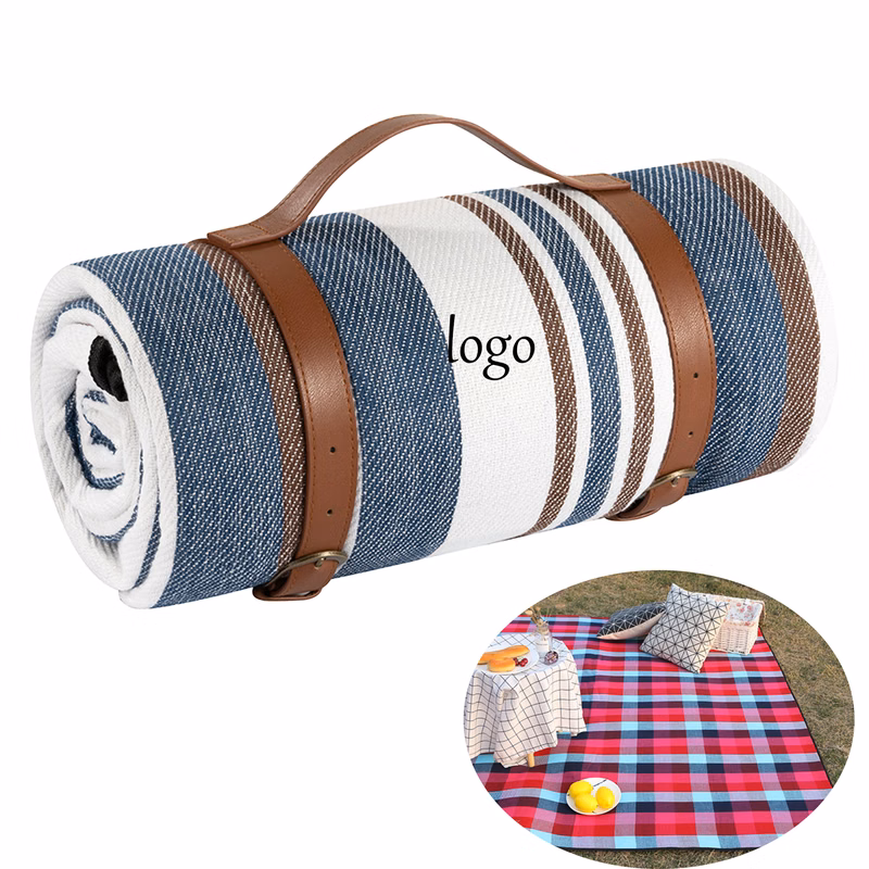 Picnic Blanket with Leather Straps
