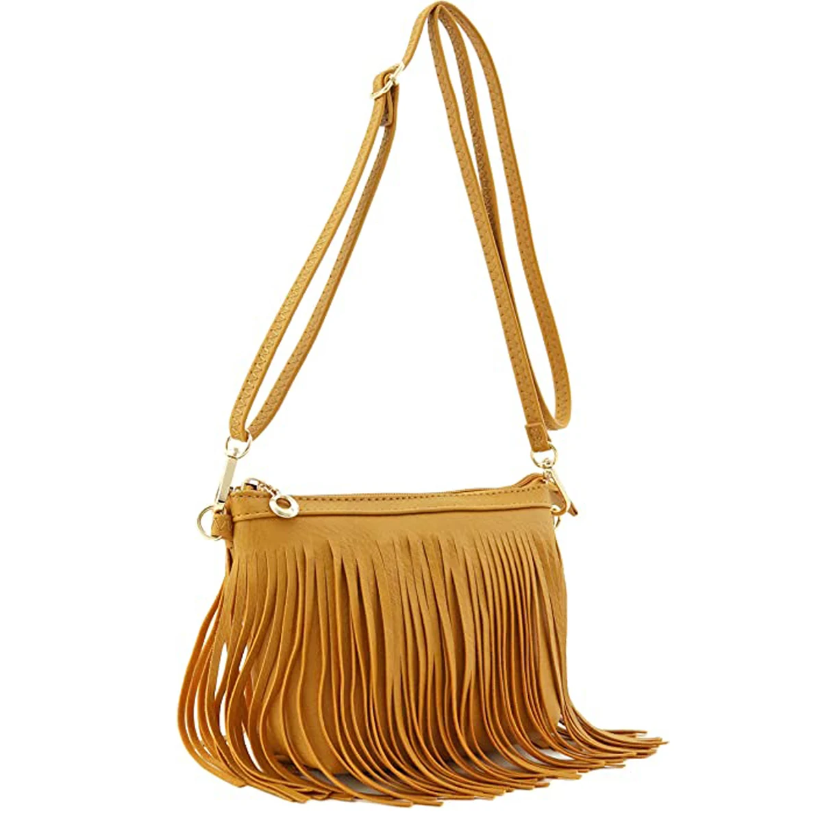 Small Fringe Crossbody Bag with Wrist Strap 1