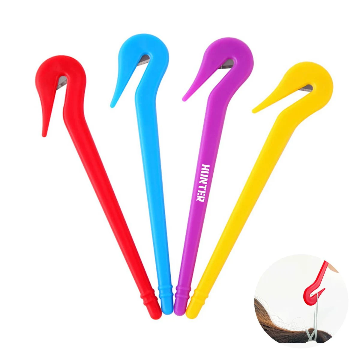 Disposable rubber band hair remover with blade 1