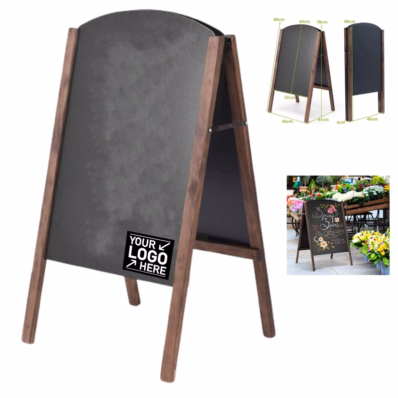 Wood Double Sided A Frame Chalkboard Sign