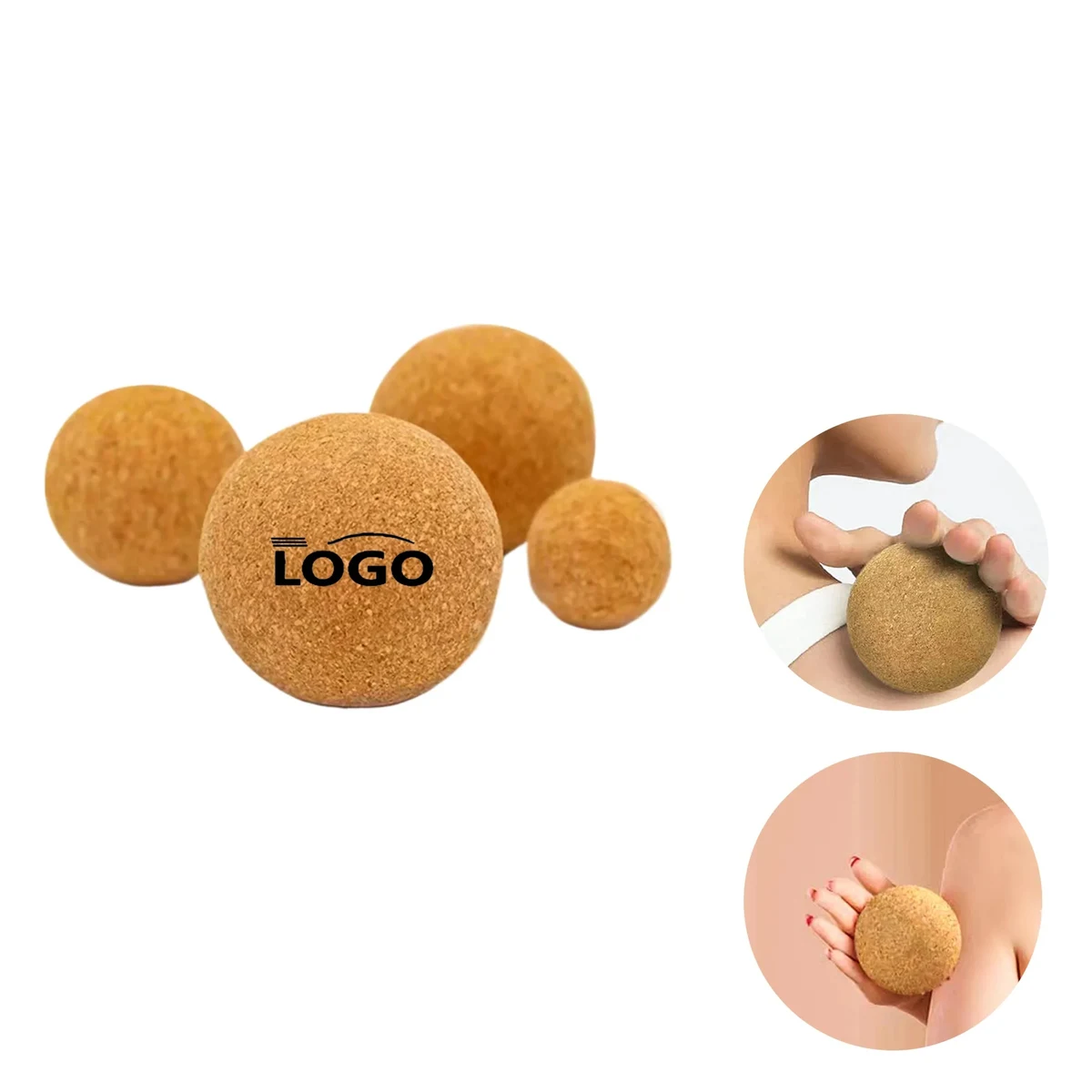 MOQ50 Cork Muscle Exercise Relaxation Yoga Ball 1