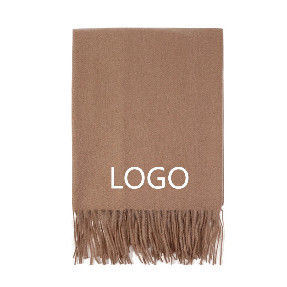 Women's Pure Color Faux Cashmere Fringe Scarf 1