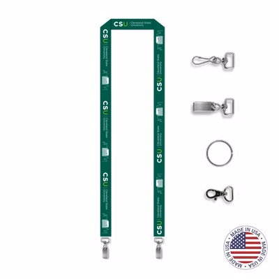 USA Made Full Color Digitally Sublimated Lanyard with Double Cip - Horizontal - 5/8"