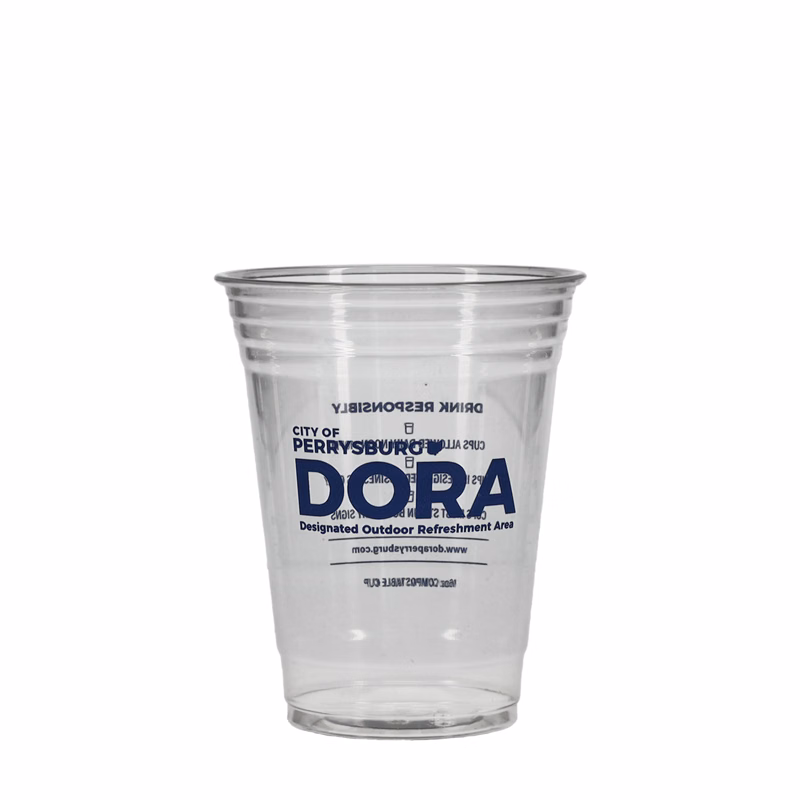 16/18 oz Soft Sided Plastic Cup Clear Tradition Print