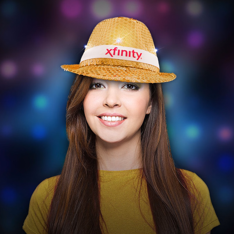 Gold Sequin LED Fedora(blank)