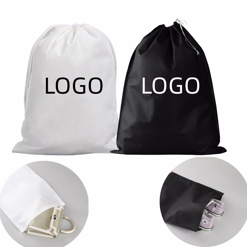 Non Woven Drawstring Anti Dust Shoe Bag Package For Clothes