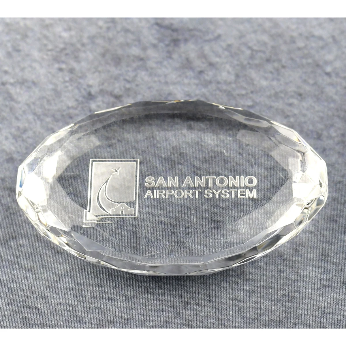 Crystal Oval Multi-Faceted Paperweight 1