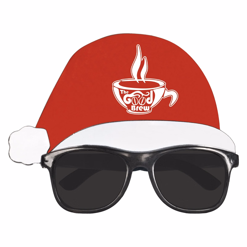 Santa Hat Glasses with a Custom Direct Pad Print
