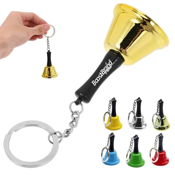 Custom Mini Metal Hand Bell Keychain — Playful Event & Trade Show Giveaway 1