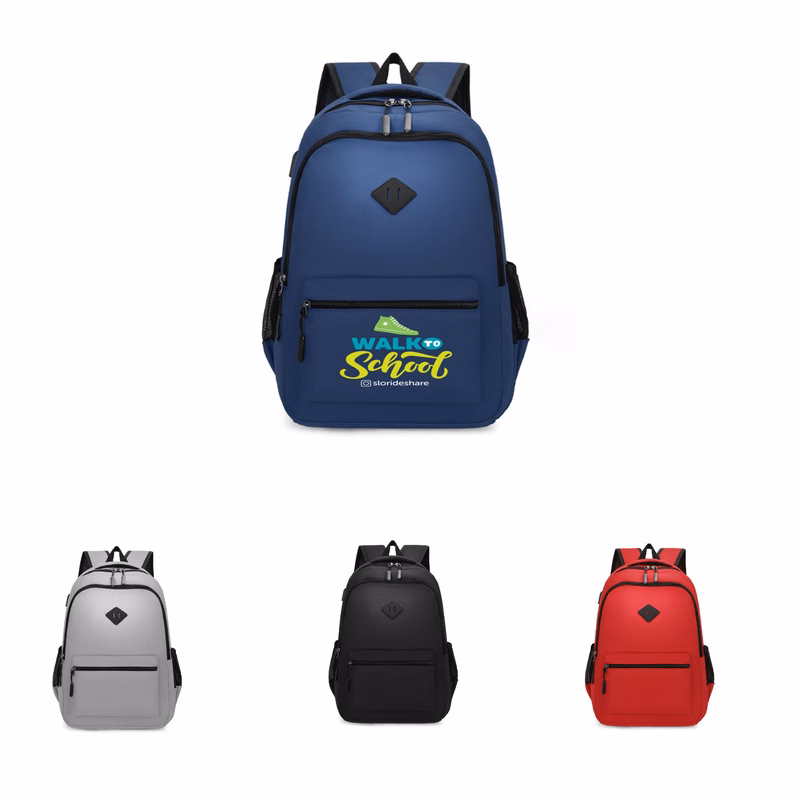 Student Bag Heavy Duty Backpack With Water Bottle Pocket